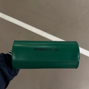 3 Slot Green leather box