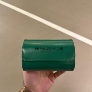 2 Slot Green Leather Box