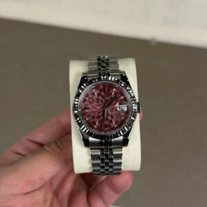 Geometric Maroon Dial