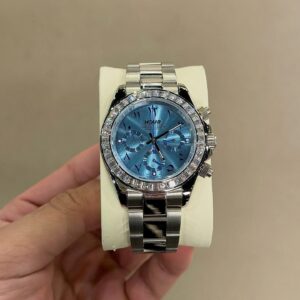 Platinum Arabic Tiffany Blue Dial