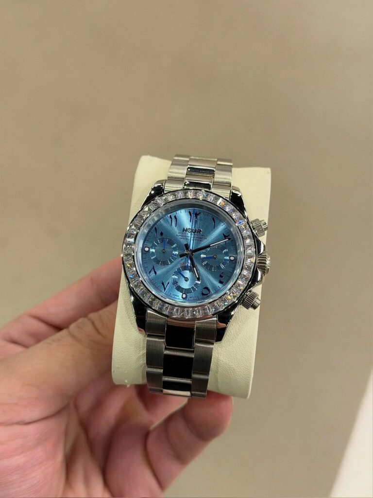 Platinum Arabic Tiffany Blue Dial